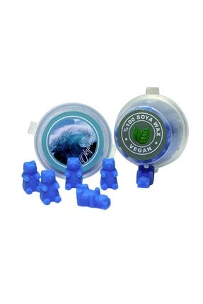 Mavi Gummy Bear Jelibon Ayıcık Şeklinde Okyanus Esanslı Mum Buhurdanlık Oda Kokusu 12 Adet RC1111J11