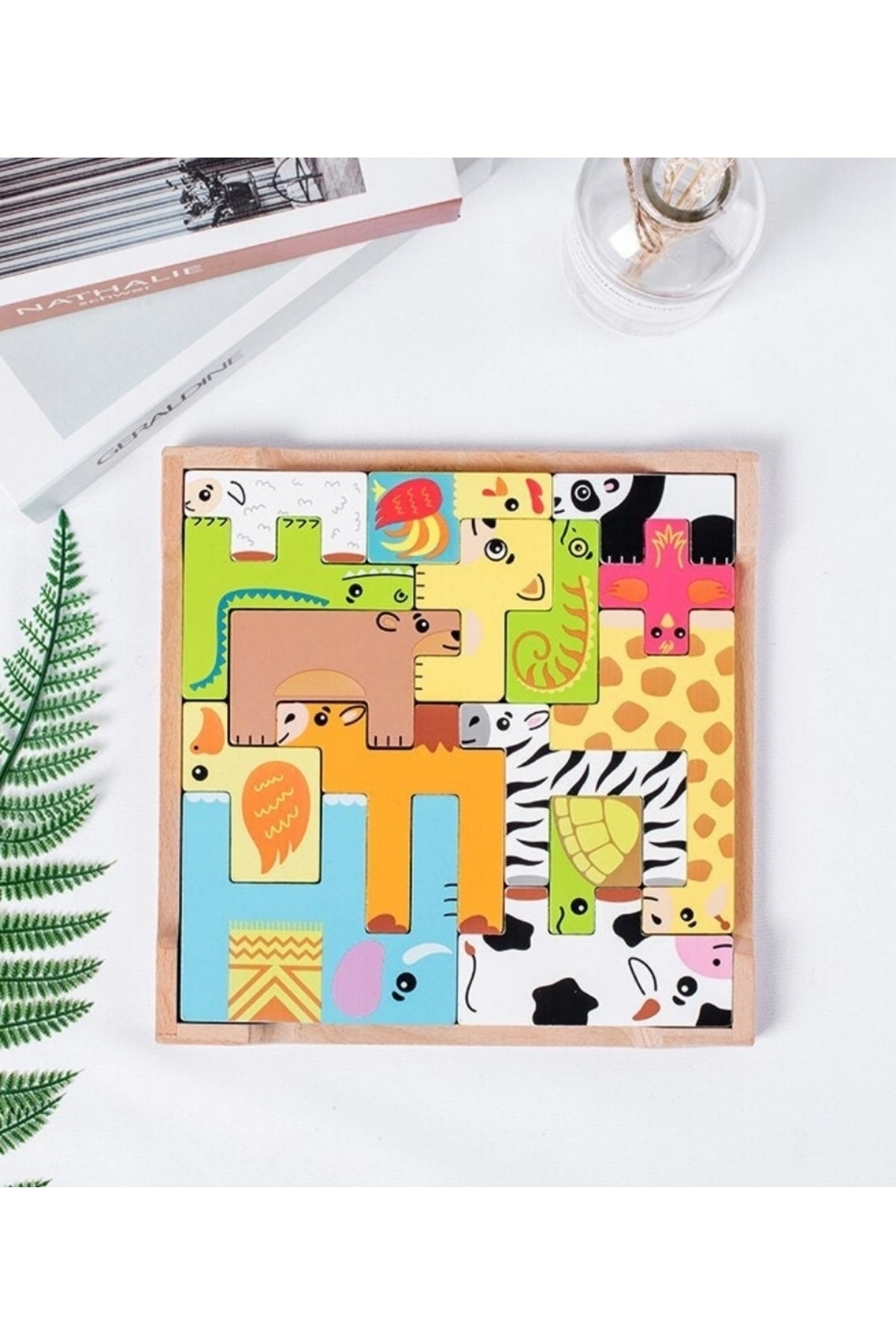 Ankebut Renkli 15 Hayvanlı Geometrik Puzzle fotoğrafı 2 (önizleme)