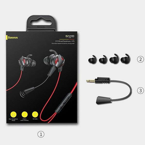 baseus gamo h15 3.5 mm gaming earphones