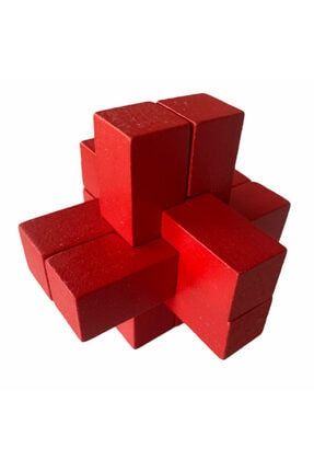 Kırmızı Puzzle 3d Ahşap Zeka Oyunu AB-92635381901