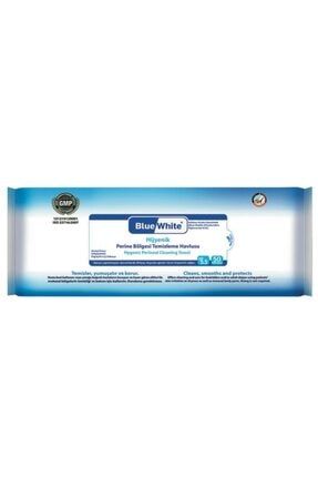 Mavi Beyaz Blue White Antibakteriyel Perine Bölgesi Vücut Temizleme Havlusu-mendili 50 Li Kullanım M004