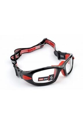 Unisex Parlak Metalik Siyah - Kırmızı Pedler Fullsafe Numaralı Olabilen Sporcu Gözlüğü Steel Sport Fullsafe SS-FS C03-57