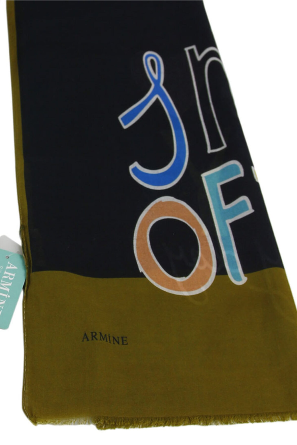 شال زنانه مشکی آرمینه | YAZILI01 اورجینال - تصویر 2