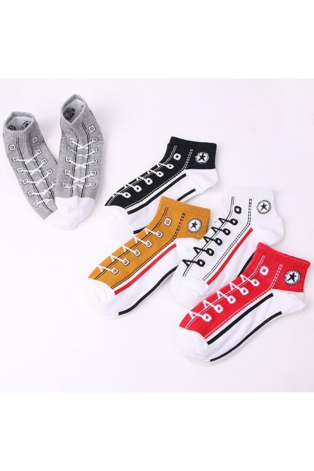 Socksmanya Женские хлопковые теннисные носки Converse Converse с рисунком, 5 шт., K-01ÇRMNY