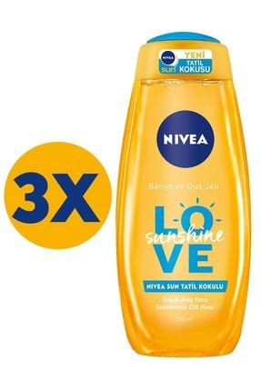 Love Sunshine Tatil Kokusu Duş Jeli 500 ml 3’lü Avantajlı Paket SET.NVE.370