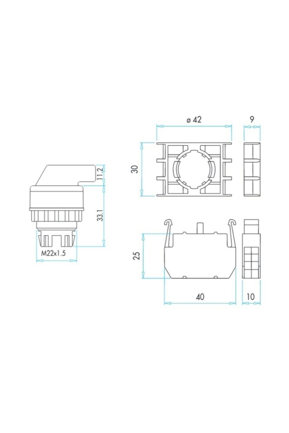 EMAS-B100S20 Latch Button - 0-1 Permanent, 1Na Model 2