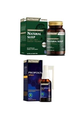 Naturel Sleep Uyku Düzenleyici Bitkisel Hap 60 Kapsül Ve Propolis Boğaz Spreyi 30 ml v0005