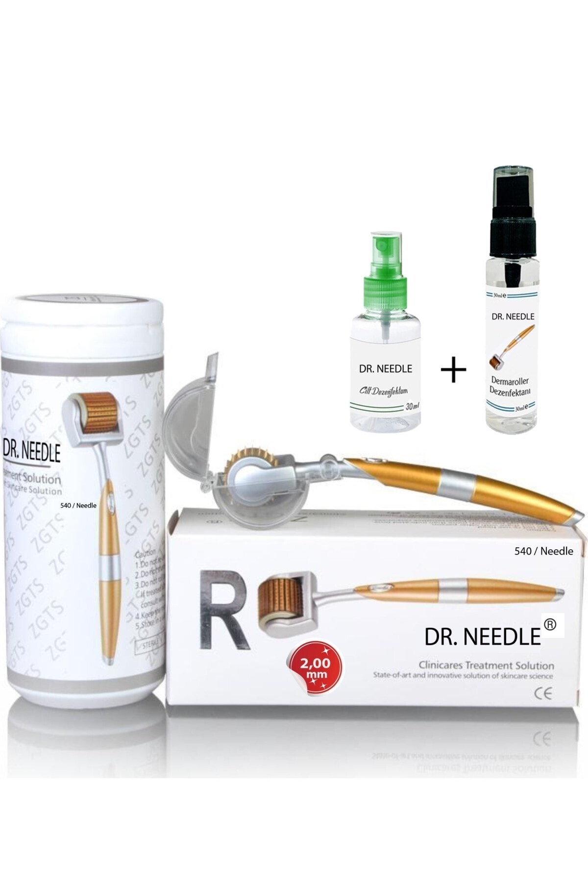 Genel Markalar Zgts Dermaroller 540 Iğneli Titanyum Gold Derma Roller-dr.needle- 2,00 Mm