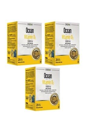 D3 Vitamini - Ocean Vitamin D3 1000 Iu Sprey 20 ml X3 Adet pop00092