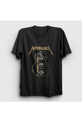 Unisex Siyah Guitar Metallica Tişört 66608tt