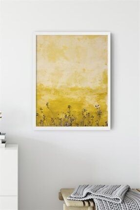 Çiçekli Sarı Duvar Çerçevesiz 40x50 Cm Poster Tablo 4050POSTERTEK112