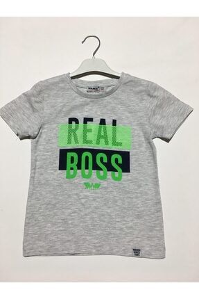 Erkek Çocuk Gri Reall Boss T-Shirt 1725GRİ