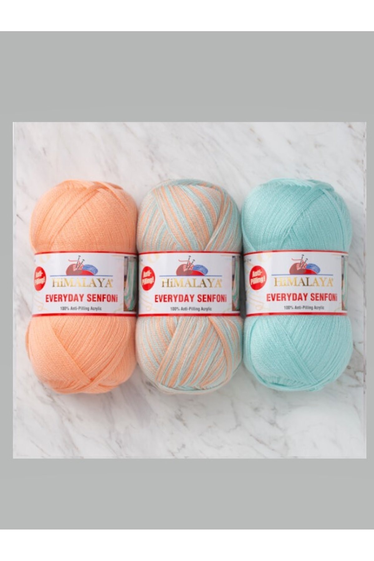 Himalaya Everyday Senfoni 100% acrilico anti pilling, set di 3 matasse per progetti multicolori, set da 15