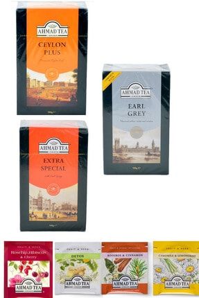 Gurmet Set Plus (500GR) - Extra Special (500GR) - Earl Grey (500 GR) Herbal Tea (4ADET) AhmadTeaSet3luOrginal