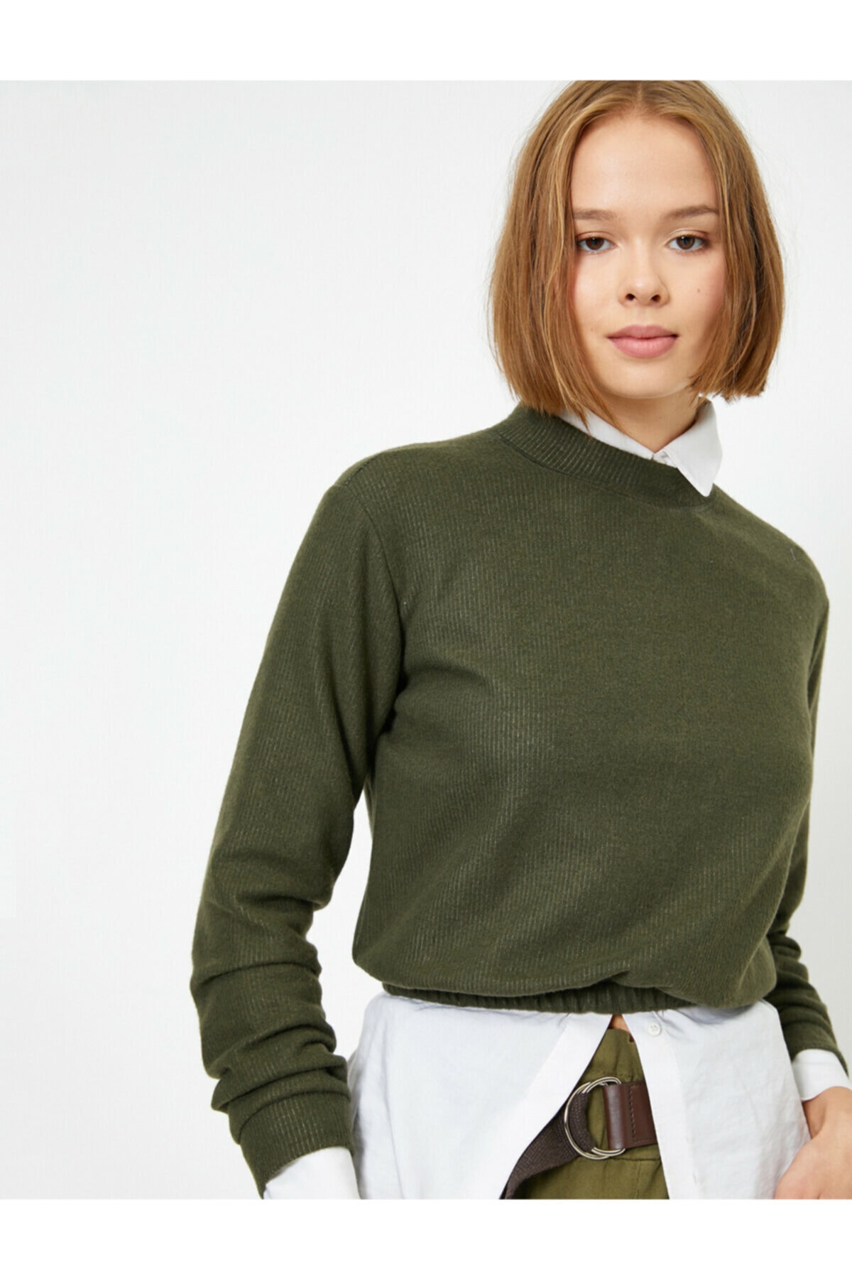 Koton Pullover Grün Regular Fit Fast ausverkauft