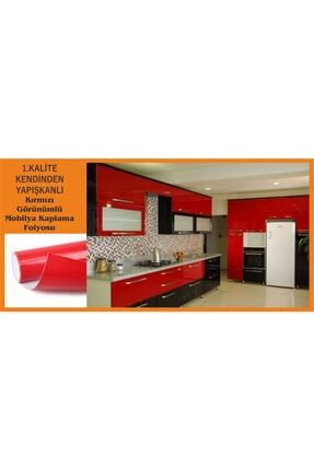Mutfak Dolabı Ve Mobilya Kaplama Kırmızı Folyo 61 Cm X500 Cm kırmızıfly5