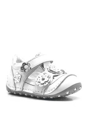 Hakiki Deri Gümüş Beyaz Cırtlı Yazlık Ilk Adım Ayakkabı TX5D09CB582057