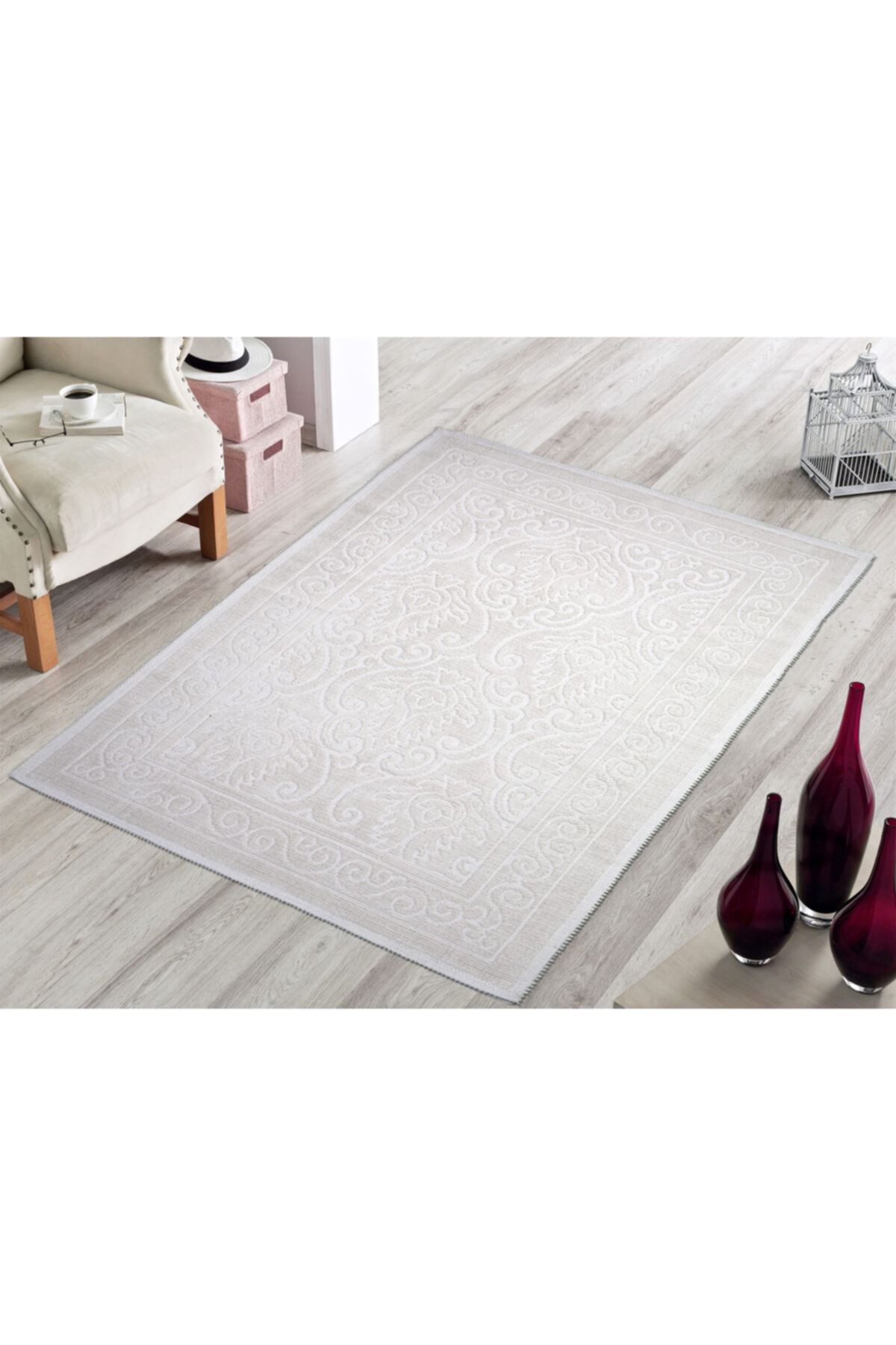 Vitaus Pamuklu Kilim Osmanli Krem