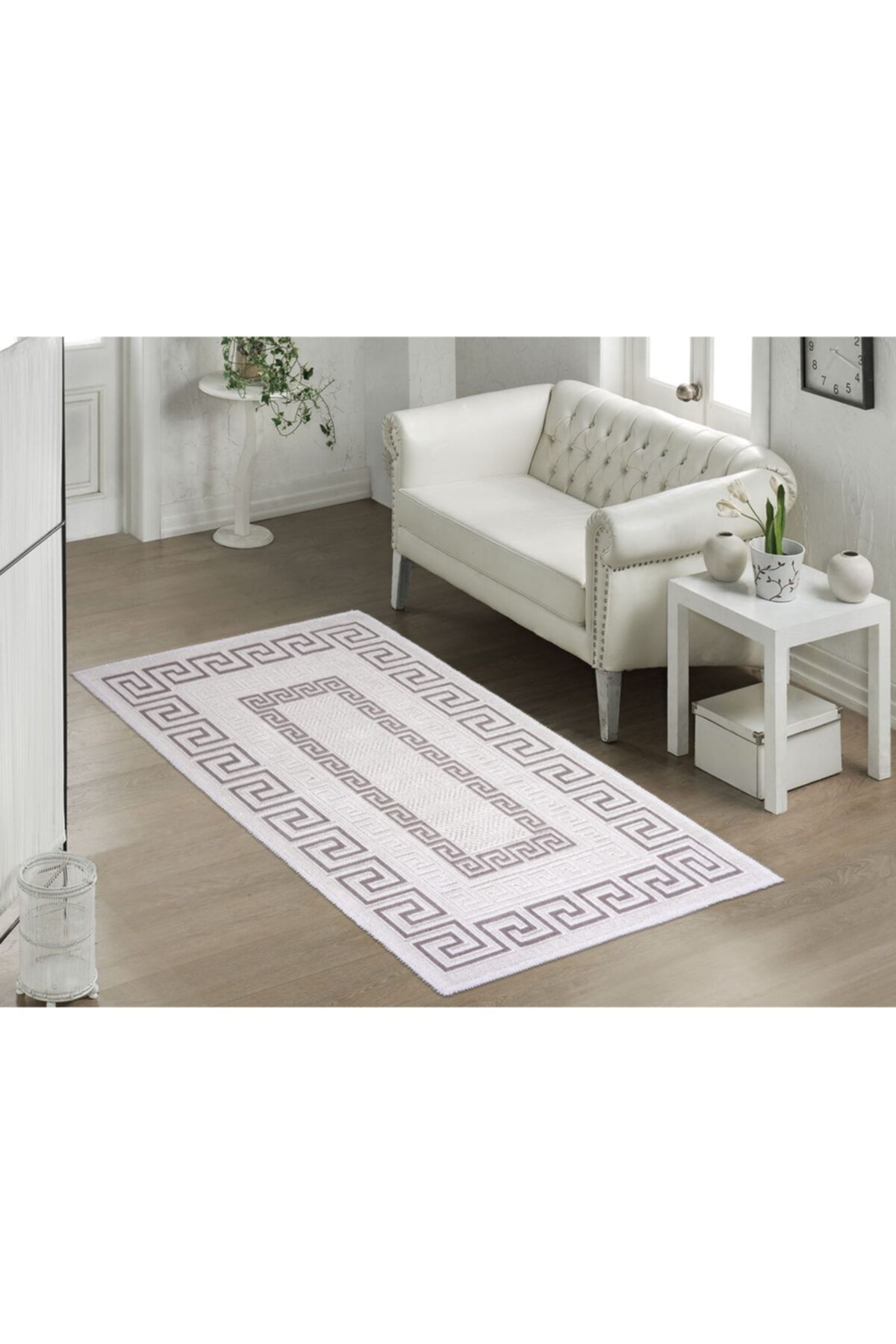 Vitaus Pamuklu Kilim Versace Krem Kahve