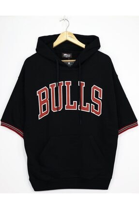 Twobucks Bulls Kapsonlu Oversize Yarim Kol Unisex Sweatshirt Trendyol