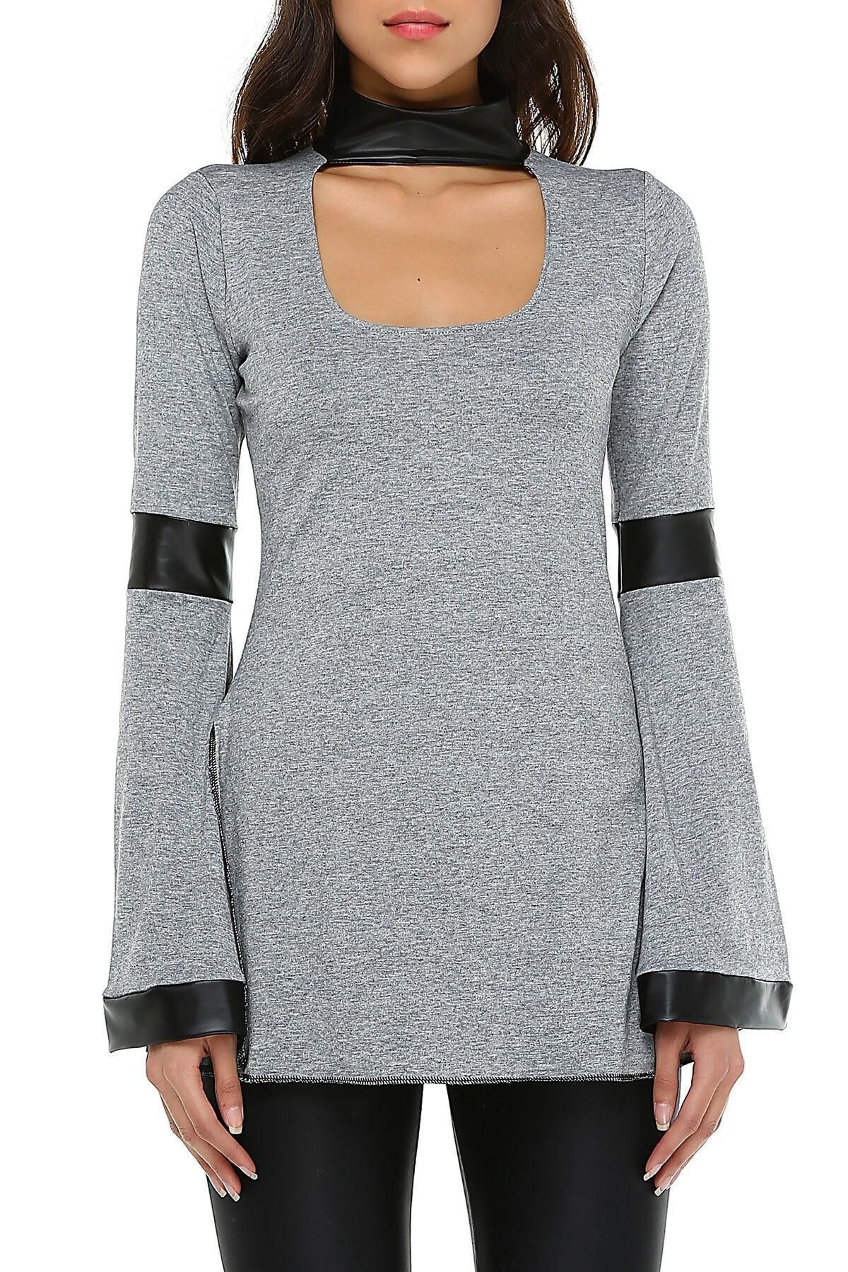 Quincey-Leather Detailed Tunic 4