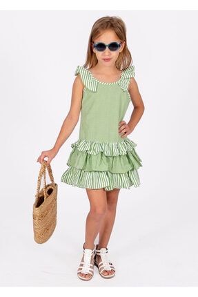 Fırfırlı Kız Çocuk Yazlık Elbise GDSS20-D01