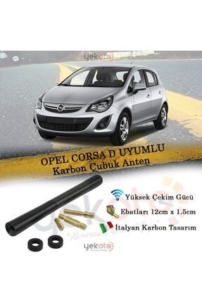 Opel Corsa D Uyumlu Karbon Fiber Oto Radio Anteni Çubuk Anten Yek-opcordkaran