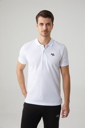 Erkek Polo Yaka Beyaz T-shirt Tekstil 201-5005mr 650 201-5005MR 650