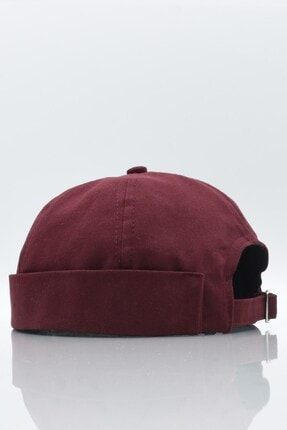 Bordo Hiphop Docker Şapka %100 Pamuk Katlamalı Cap KLH6898