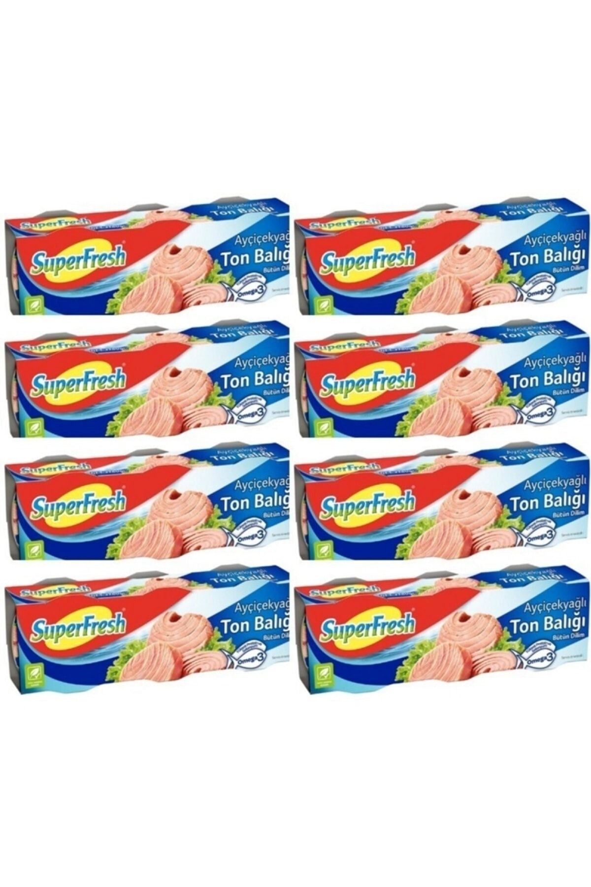 SuperFresh Aycicek Yaglı Klasik Ton Balığı 3 X 75 Gr X 8 Paket Toplamda 24 Adet 75 Gr
