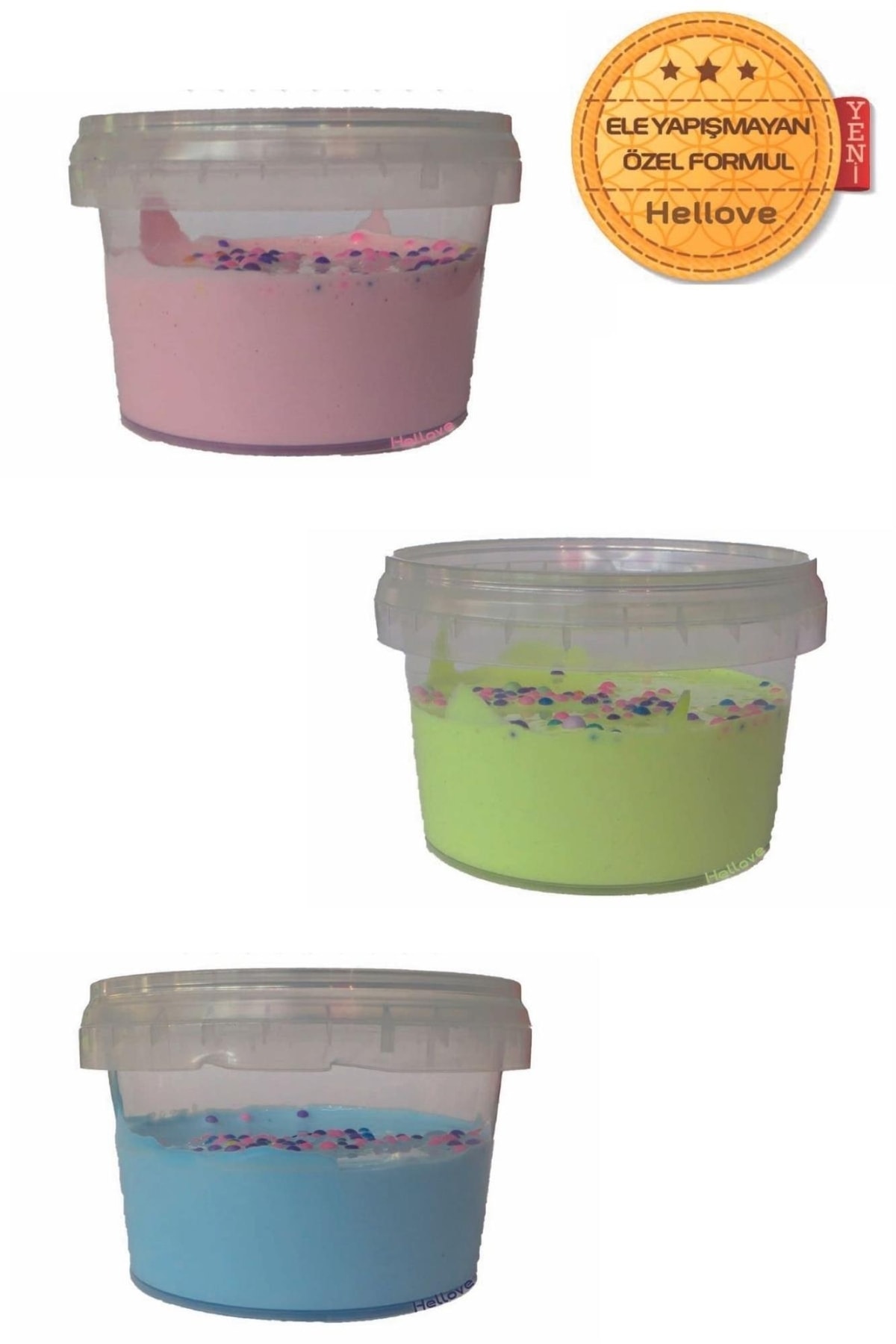 AVMmarketim Köpüklü Ele Yapışmayan Slime 3 Lü Pofuduk Slaym Oyun Hamuru 3 adet Birden fotoğrafı 5 (önizleme)