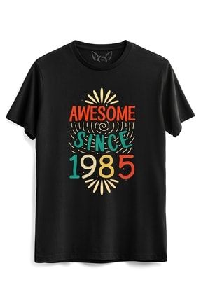 Vintage 1985 Awesome Siyah Tshirt 93936