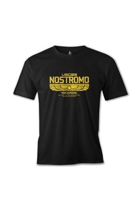 Erkek Siyah Alien - Nostromo Baskılı Tshirt es-1082