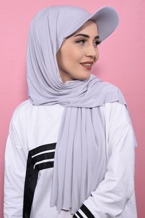 Şapkalı Boneli Hazır Şal Hijab BONE10