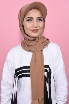 Şapkalı Boneli Hazır Şal Hijab Üstü Kullanılabilen Havuz Deniz Bone Şal BONE10