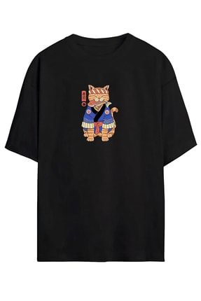 Japon Kedi Özel Tasarım Baskılı Tişört Premium Kaliteli Kumaş KEDIBASKILITISORT6543