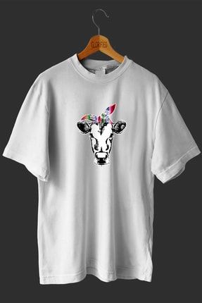 Bandanalı Inek Tasarım Baskılı T-shirt ( Tişört ) B61