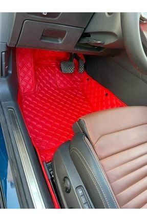 Honda Civic Vtec 2 2001-2006 Komple Kırmızı Renk Araca Özel Yeni Nesil Havuzlu Deri Paspas FEYZAOTO003948