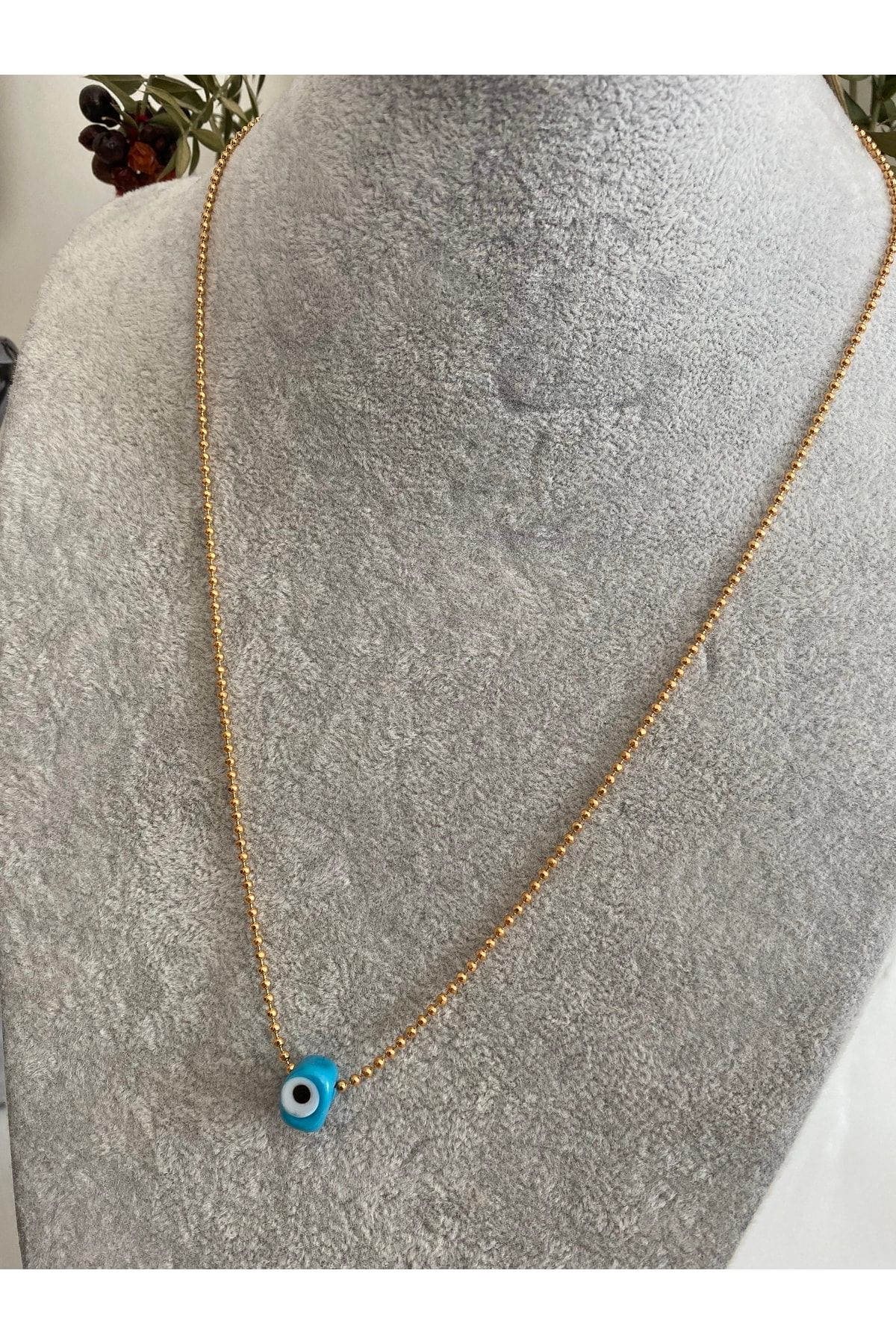 ACCESSORIES WORLD-Blue Beaded Women's Necklace - Eye Glass Bijouterie 2