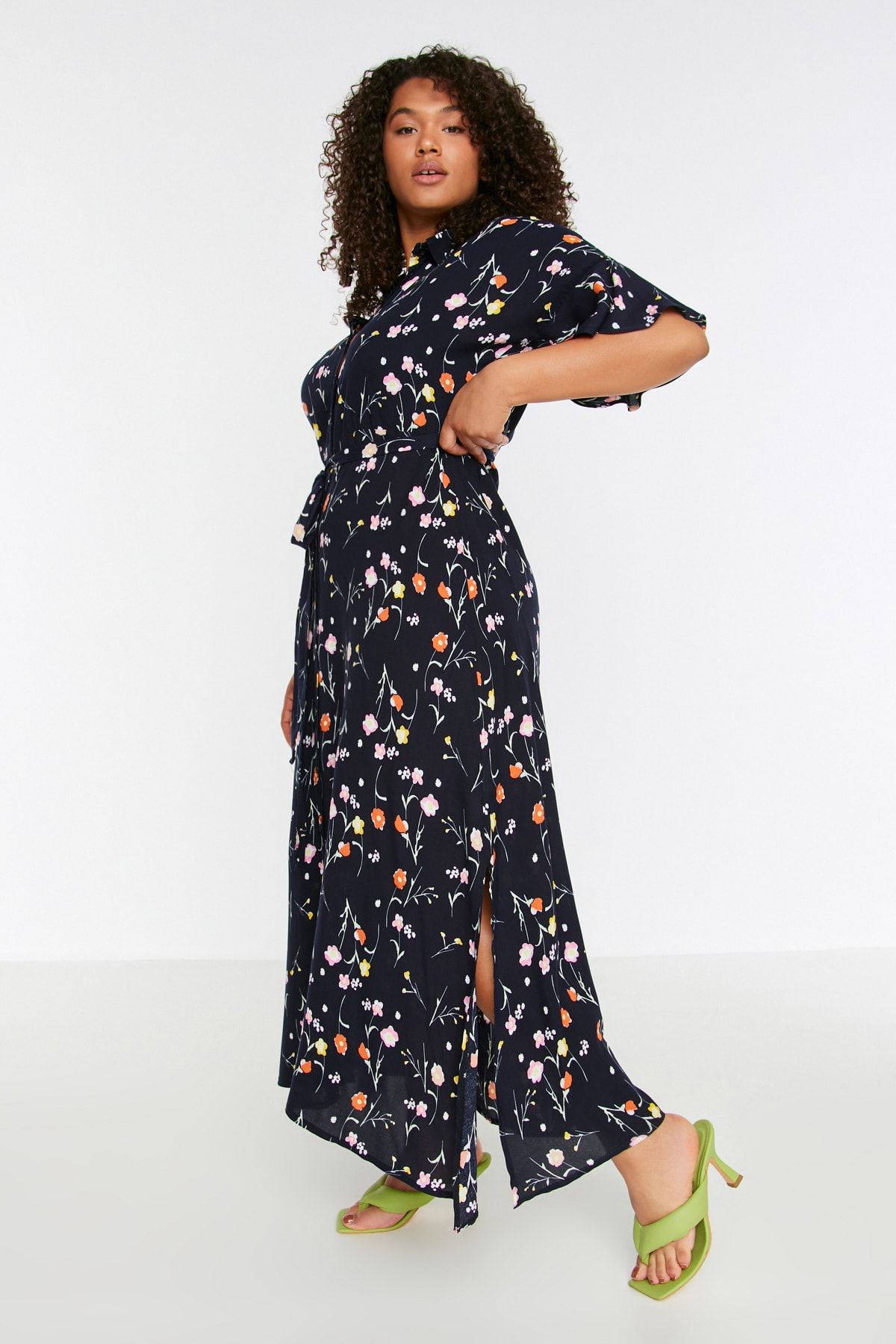 Dark gray plus size dress top