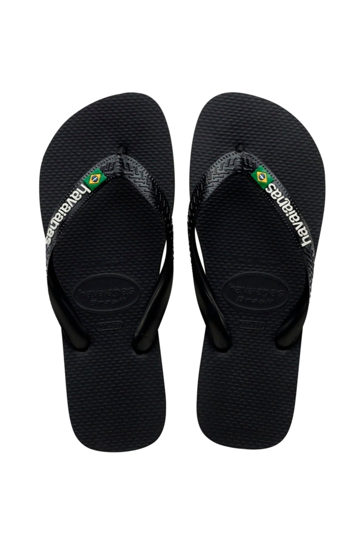 Plain best sale black havaianas