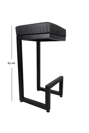 Bar Sandalyesi,taburesi Ada Mutfaklar Için 65cm Yüks.siyah Deri fest65sd