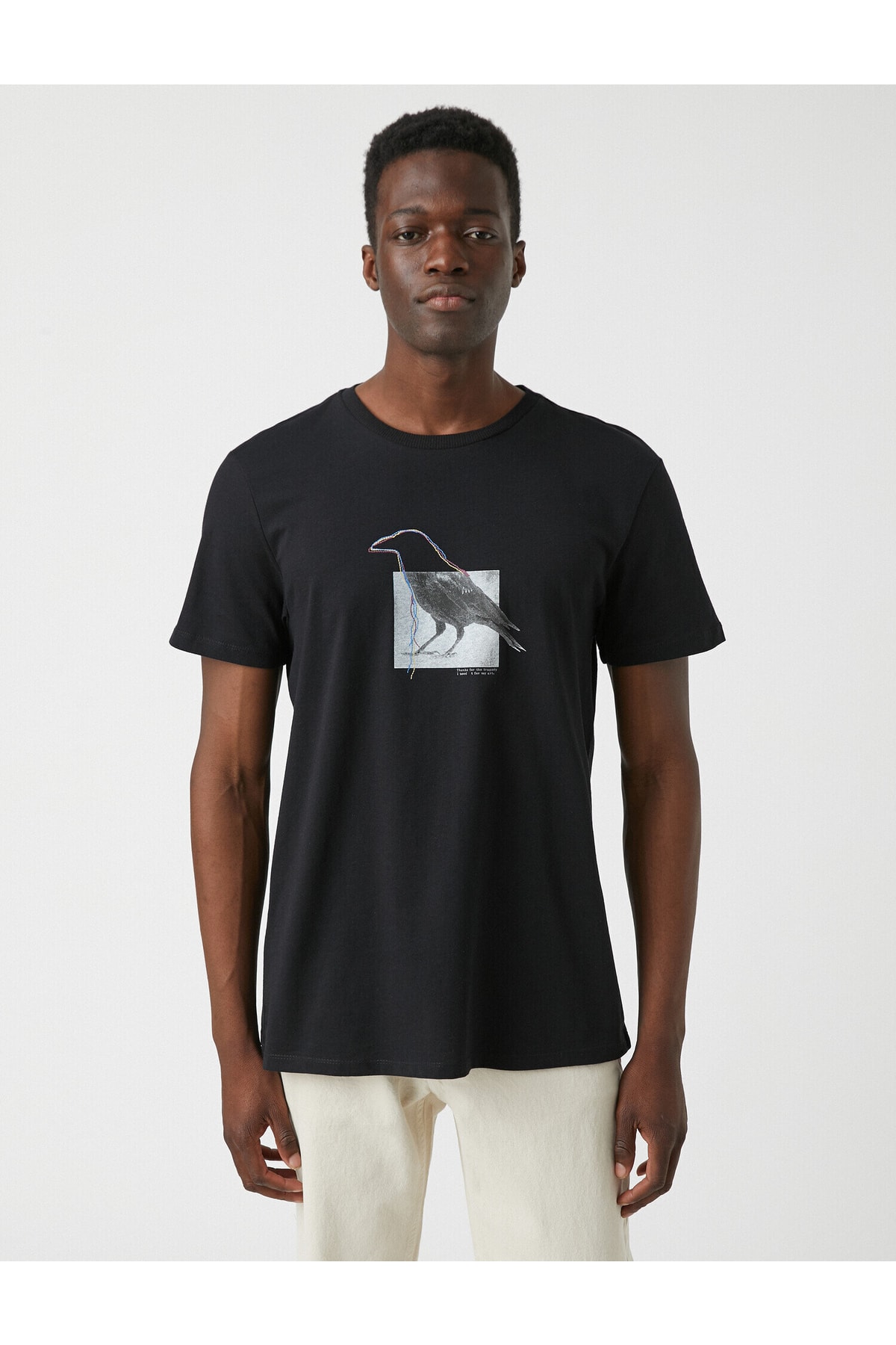 تیشرت مردانه مشکی کوتون | 2SAM10134HK اورجینال - تصویر 3