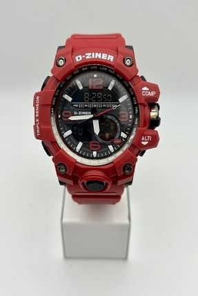 10 Atm Alarmlı Işıklı Takvimli Kronometreli Spor Kırmızı Erkek Kol Saati G6534
