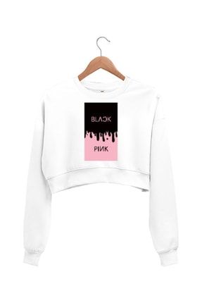 Blackpink Kpop Tasarım Baskılı Kadın Crop Sweatshirt TD316388