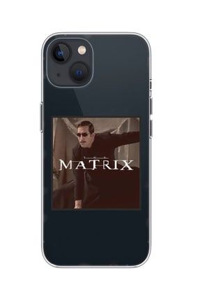 Iphone 13 Mini Mini Şeffaf Matrix Tasarımlı Lüx Premium Silikon Kılıf IP13M-LM65