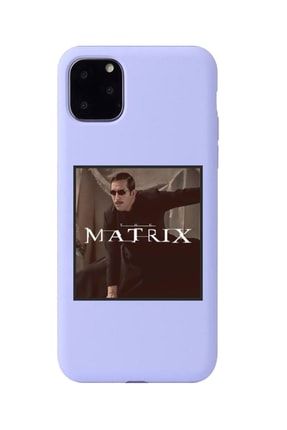 Iphone 11 Pro Max Lila Lansman Matrix Tasarımlı Içi Süet Kaplı Kılıf IP11PM-LM65