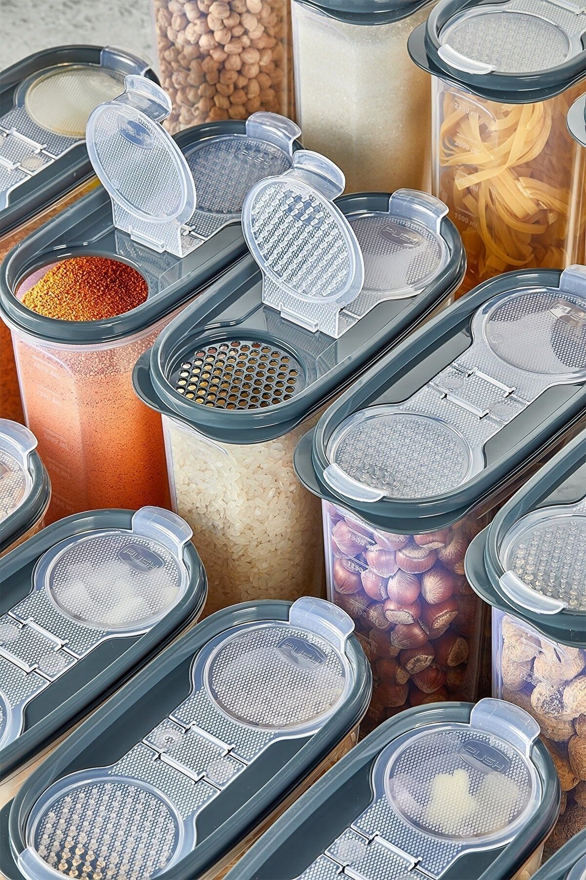 TEMMUZ HOME-9 Piece Food Storage Container Set with Leak Proof Lid 3x 1200 Ml 1700 Ml 2400 Ml 16 Liters 2