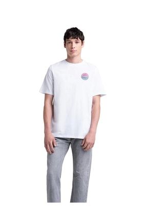 Herschel Tee Two Tone Logo Stamp Bright White Erkek T-shirt 50027