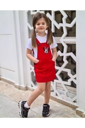Kız Çocuk Müekmmel Kalite 2parça Trend Ürün Gabardin Slopet Elbise Suprem Tişört TFY22117